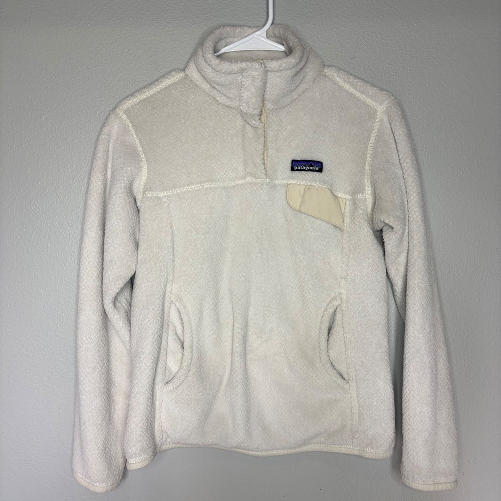Patagonia Re-Tool Snap-T Fleece Pullover Womens Small Cream Polartec 25442
